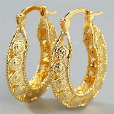 Elegant Hollow Out 925 Silver,Gold Hoop Earring for Women Jewelry A Pair/set