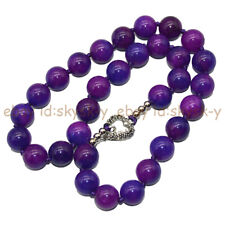 Natural Purple Sugilite 8/10/12/14mm Round Gems Beaded Jewelry Necklace 16-48''