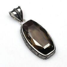 Smoky Quartz Gemstone Antique Design Pendant Jewelry Wedding Gift NP 174