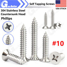 #10 304 Stainless Steel Phillips Flat Countersunk Head Self Tapping Wood Screws - Ontario - US