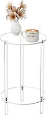 HMYHUM Acrylic Round Side Table for Small Spaces, 11.8 L x 1-Pack, Clear - Mumbai - India"