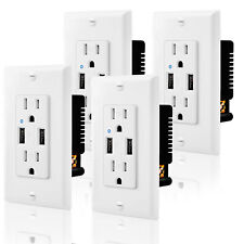 4.2A USB Charger Wall Outlet with Smart Chip Tamper Resistant UL Listed White ×4 - South El Monte - US