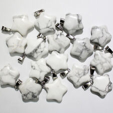 50pcs Natural White Howlite Stone Star Pendant Necklace Jewelry Making Wholesale