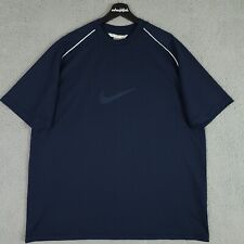 Vintage Nike Shirt Mens Extra Large Blue Center Swoosh Jersey Tee Y2K Crew Neck