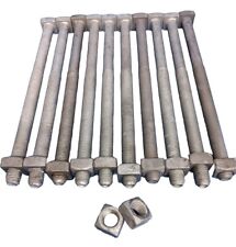 Square Head Bolt & Nut Combo 5/8 X 12" Galvanized Machine Beveled Lot Of 10 - Florence - US"