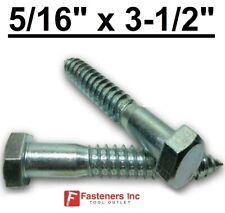 (Choose Qty) 5/16 x 3-1/2" Zinc Plated Hex Head Lag Bolt Screws A307 - Redding - US"