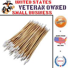 Type-III 6 Weapon Cleaning Swabs, Wood Handle Cotton Tipped Non-Sterile"