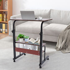 Adjustable Side Table Coffee Table Laptop Book Working Desk with Wheels Brown - Toronto - Canada