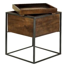 Coaster Ondrej 18 Square Wood Tray Top Accent Table in Dark Brown/Gunmetal - Toronto - Canada"