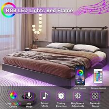 Floating King Size Bed Black With LED Lights And Wall Mounted Headboard New - Toronto - Canada