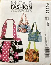 McCalls Fashion Accessories Pattern M6335 Lined Bag One Size Uncut