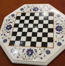 12 marble Chess Game Table top semi precious stones work handmade"