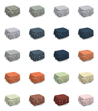 Ambesonne Geometric Motifs Ottoman Cover 2 Piece Slipcover Set and Ruffle Skirt - Toronto - Canada