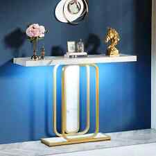 Tribesigns Modern Gold White Console Table with LED Lights, Entryway Hallway Foy - Toronto - Canada