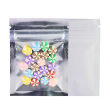 100x Small Clear & White Mylar Zip Lock Bags 2.5x3.5in (Free 2-Day Shipping)
