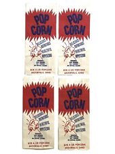Vintage POPCORN BAGS Lot 4 MID-CENTURY Food ADVERTISING New Old Stock DEADSTOCK
