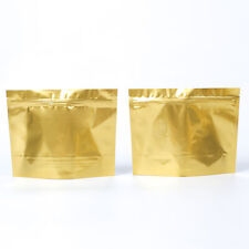 100x Glossy Gold Wide Foil Mylar Zip Lock Bags 5x3.5in (Free 2-Day Shipping)