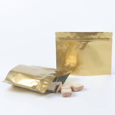 100x Glossy Gold Wide Foil Mylar Zip Lock Bags 6.75x5in (Free 2-Day Shipping)