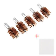 5 X Bronze Bristle Bore Cleaning Brush .12 Gauge 5/16-27 Thread with 50 Patches