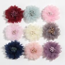 30PCS 1.5 Mini Fabric Flower For Hair Accessories Wedding Bouquet Craft Project"