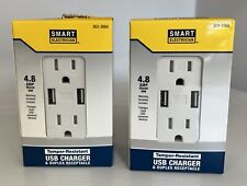 USB Charger Wall Outlet 363-3884 Duplex Receptacle 15 Amp, Smart 4.8A NEW - Neenah - US