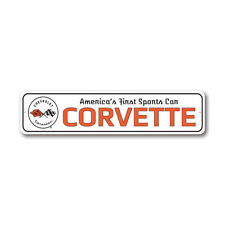 America's First Sports Car Corvette Chevy Metal Sign Chevrolet Automotive Car