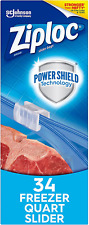 Ziploc Quart Food Storage Freezer Slider Bags, Power Shield Technology for More