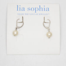 NWT Lia Sophia jewelry glass pearl cute drop hoop dangle earrings for women