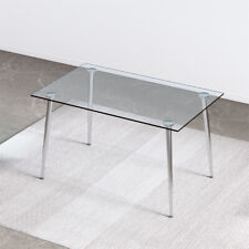 Modern Minimalist Rectangular Glass Dining Table for 4-6 Writing Table Desk - El Monte - US