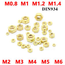 M0.8 M1 M1.2 M1.4 M2 M2.5 M3 M4 M5 M6 BRASS NUTS HEX FULL NUT BRASS - DIN 934 - CN