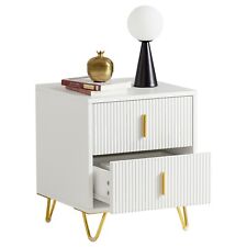 SoBuy Bedside Table with 2 Drawers Sofa Side Table Nightstand FBT115-W