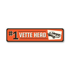 Chevy Vette Head Aluminum Metal Sign Chevrolet Automotive Car Man Cave Sports