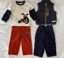 Bundle Lot of 4 items Boys Toddler 2T Set Top Vest Lined Pants Multiple Brands