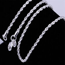 4MM Design Jewelry Double Water Wave 925 Silver Plated Necklace Chains Pendants