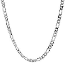 1mm SOLID STERLING SILVER 925 ITALIAN DIAMOND CUT FIGARO LINK CHAIN NECKLACE