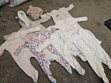 Baby Girls Sleeping Babygrow Bundle X6 And Coat And Hat Items 3-6 Months (BAG 7)