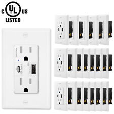 USB C Wall Outlet 4.8A Dual High Speed Receptacle 15 Amp Smart Fast Charging ×20 - South El Monte - US