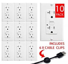 (10) Teklectric 20A GFCI Receptacle Tamper & Weather Resistant ETL Listed Outlet - Pompano Beach - US