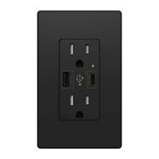 4.8A USB Type C&A Wall Outlet Duplex Receptacle 15 Amp, Tamper Resistant, 1pack - Houston - US