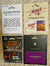 Gift Cards, Collectible, new, unused cards with backing, no value on cards(T-13)