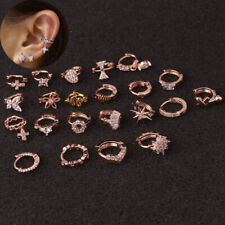 Earring Punk Tiny Ear Piercing Helix Tragus CZ Cartilage Huggie Hoop Jewellery