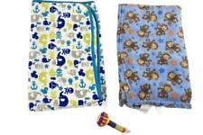 Lot of Baby Items Blanket Blue Monkeys Hooded Towel White Whales Rattle Circo