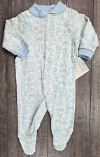 Baby Boy Clothes New Vintage Carter's 0-3 Month Blue Fun Items Footed Outfit