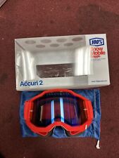 BRAND NEW WITH TAGS ACCURI 2 snowmobile goggles Red-mirror Red/Blue Lens