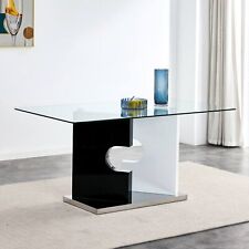 Dining Table 6-8 0.39 Tempered Tabletop slab Special-Shaped Bracket Minimalist - Fontana - US"