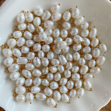 Wholesale 7-10mm Natural White Freshwater Rice Pearl Pendants Jewelry Making