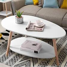 Coffee Tableoval Wood Table With Open Shelving For Storage And Display 2 Tier So - New York - US