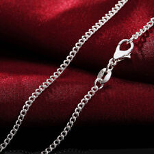 hot 925 sterling Silver wedding 2MM chain Necklace Jewelry Fashion for pendant