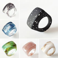 17mm Acrylic Epoxy Resin Ring Colorful Women Men Party Jewelry Accessories Gift