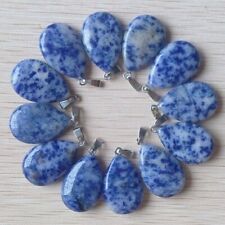 50pcs Natural Sodalite Stone Water Drop Shape Pendant Bead DIY Jewelry 16x24mm